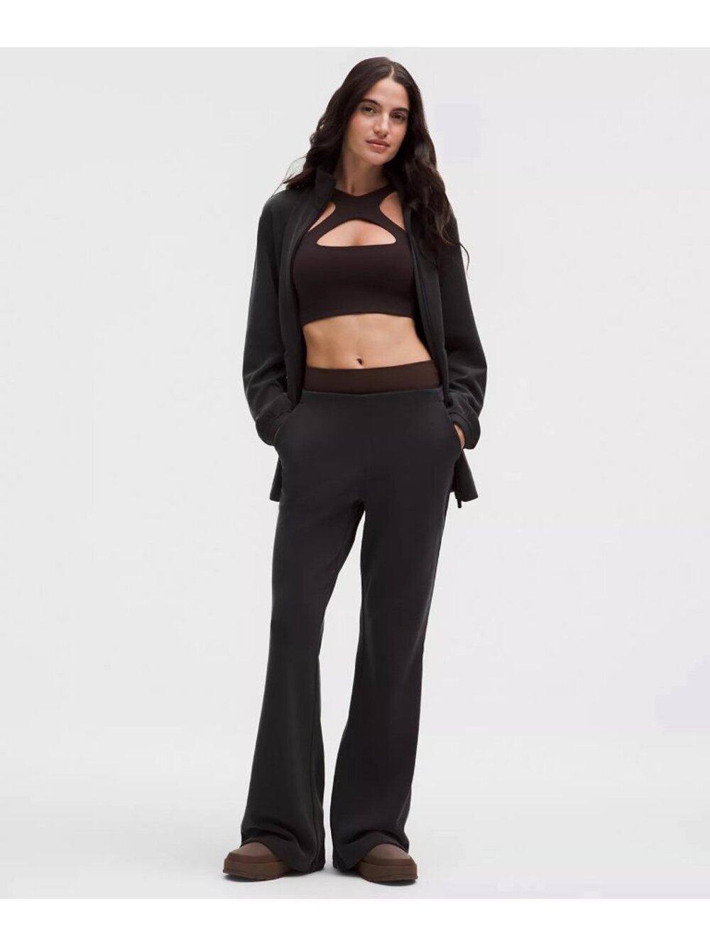 Lululemon Brushed Softstreme Mid-Rise Flared Pant Regular Size Small Black